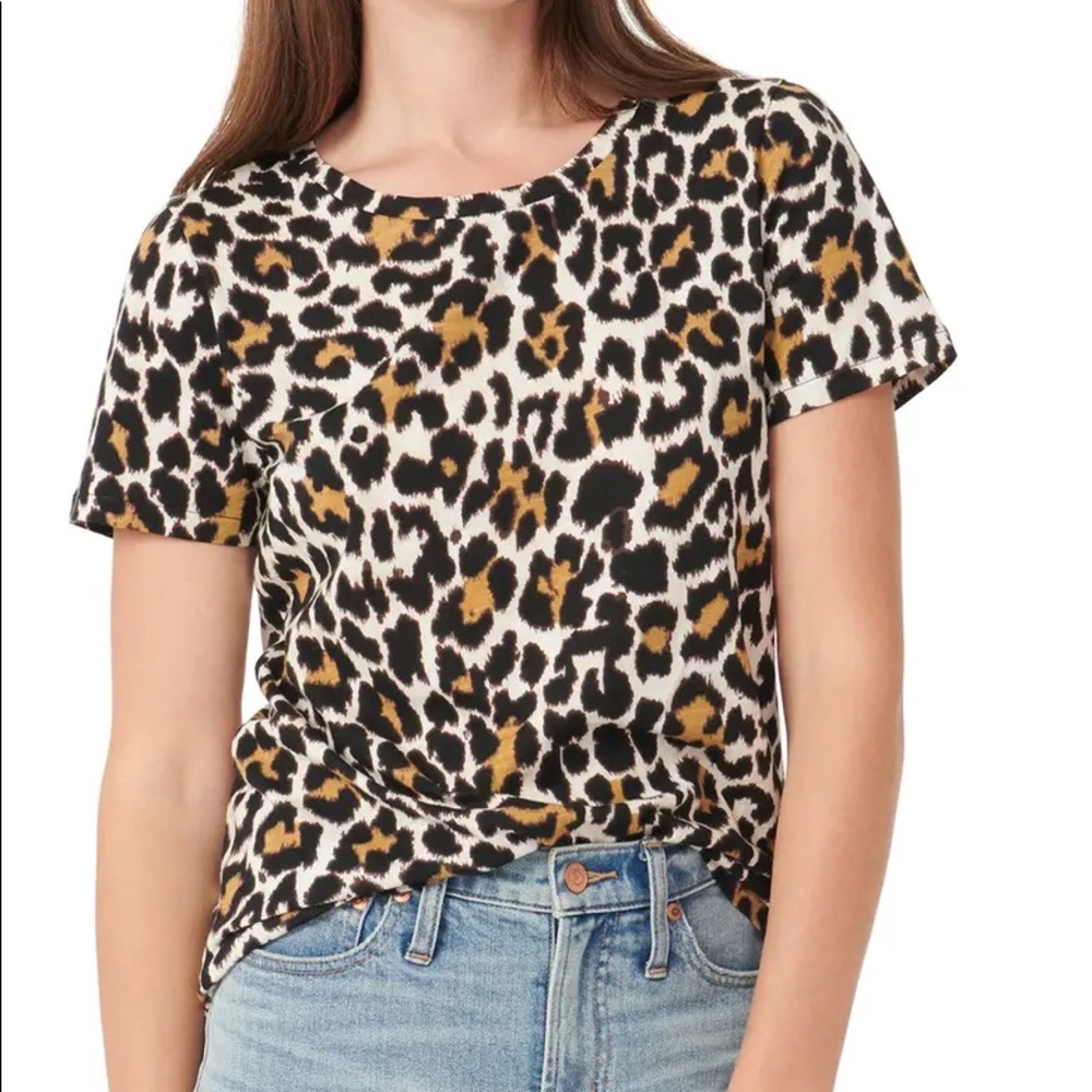 NWT J.Crew Leopard Print Crew neck T-shirt, M